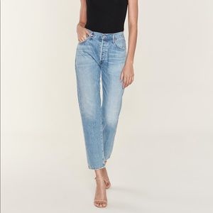 Liya High Rise Cropped Straight Fit Jeans